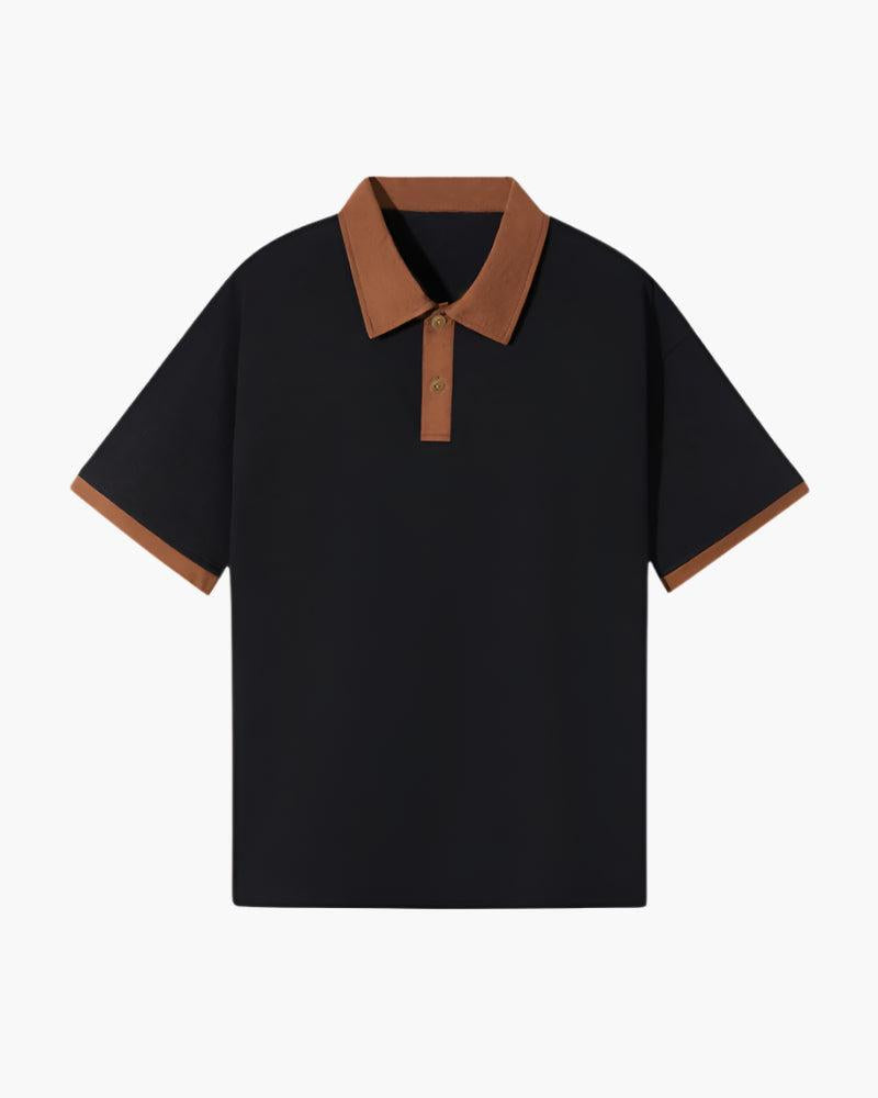 Koszulka polo z kontrastowym kołnierzykiem, luźnym krojem i eleganckim wykończeniem